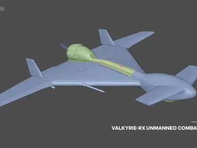 Valkyrie-RX Unmanned Combat Drone --- French MALE Prototype 3D model