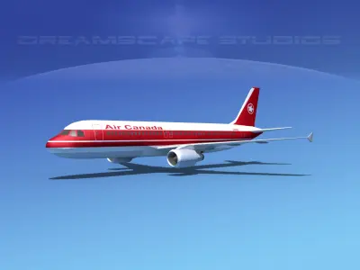 Airbus A320 LP Air Canada Low-poly 3D model