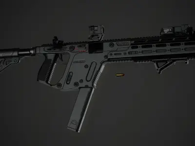 Vector submachine gun Low-poly 3D model