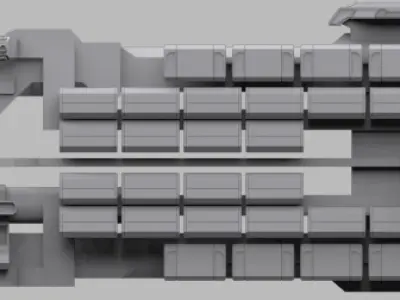 Cargo Freighter Low-poly 3D model
