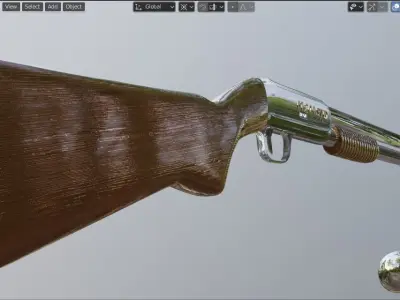 M 204 STD 12GA 76mm Exact Real Shotgun Low-poly 3D model