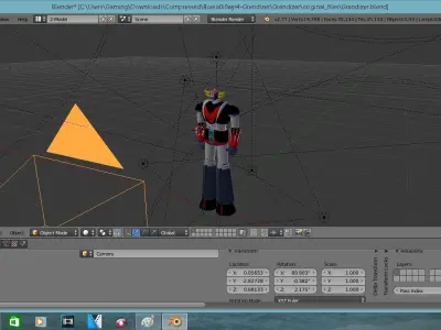 Grendizer animated character in computer program Free 3D model