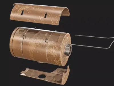 Krag Obrez Pistol  And  Aasen grenade  Low-poly 3D model