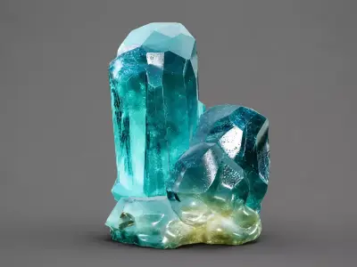 Hyper Realistic Blue Crystal Cluster 4K PBR  1 5M High Poly 3D model