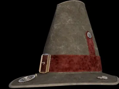 Hat historic old Low-poly 3D model