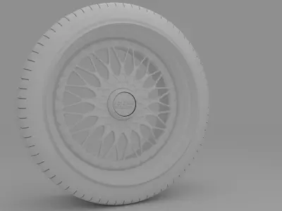 BBS Super RS rim With Tire Free 3D model