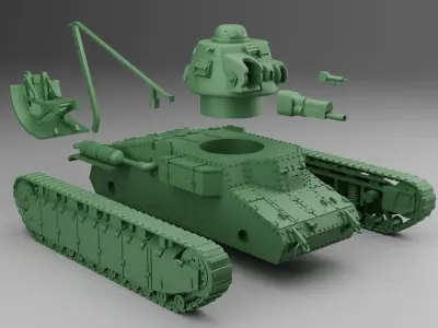 Char Renault D1 3D print model