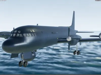 Ilyushin Il-38 Maritime Patrol ASW Aircraft Low-poly 3D model