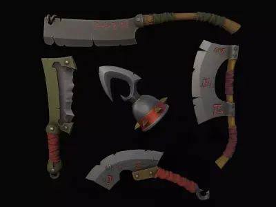 Cleaver-Knifes Low-poly 3D model