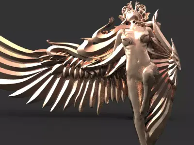 Angel Anatomy Sculptured Wings 3D model