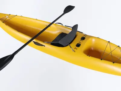 Low Poly PBR Kayak Low-poly 3D model