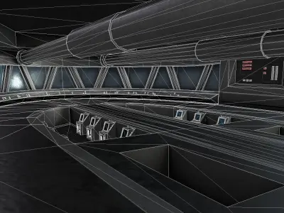 Star Destroyer Bridge Interior Low-poly 3D model