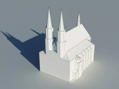 Lowpoly Church 3D model