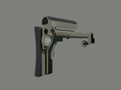 AK PT-3 Zenit Buttstock Low-poly 3D model
