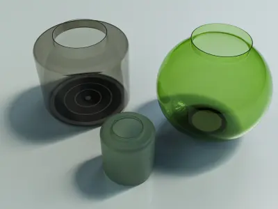 Vase Set Free low-poly 3D model