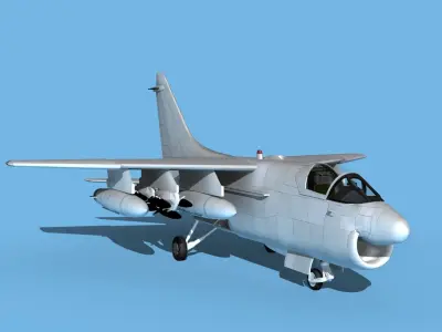 Chance Vought A-7E Corsair II V00 Bare Metal 3D model