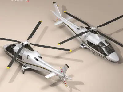 AW109 copter 3D model