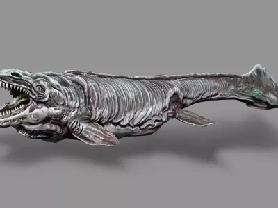 Dinosaur Sea Creature ZBrush Sculpt and Polypaint 3D model