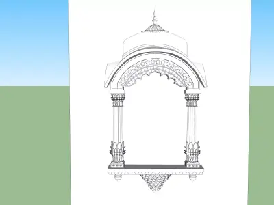 indian jodhpuri stone jharokha 3D model