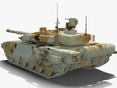 T-90 MS Desert Dirt Low-poly 3D model
