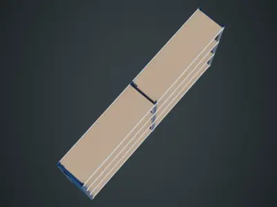 Steel Shelf 1A Low-poly 3D model