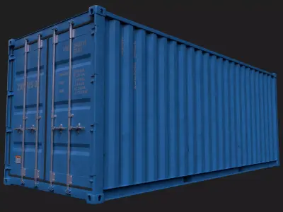20 ft ISO Container detailed 3D model