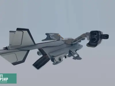 Sci-fi dropship - modular spaceship 3D model