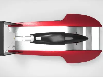 Hydroplane Boat Low-poly 3D model
