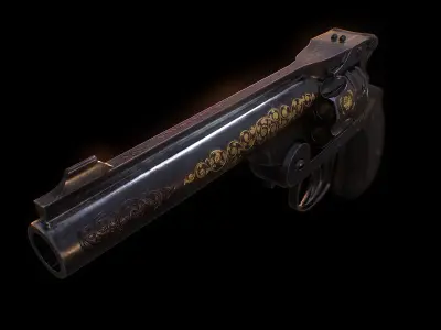 Henry Revolver Low-poly 3D model