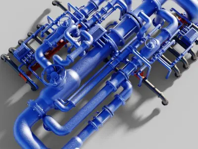 Industrial Pipes 3D model