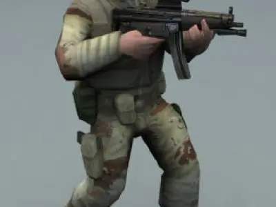 US Army Soldiers Low-poly 3D model