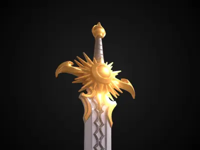Stylized Elf Sword - Sunflare Fang - Game Ready 3D model