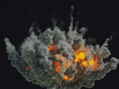 Houdini Pyrofx Megapack Element File Heavy Airstrike Asset  Low-poly 3D model