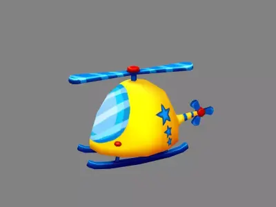 Cartoon helicopter toy Low-poly 3D model