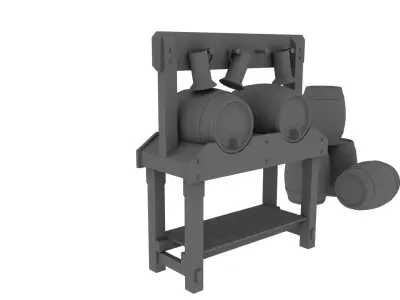 WOODEN BARREL 3D model 15