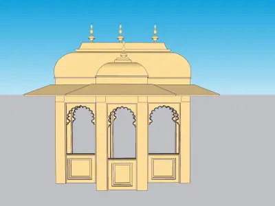indian jodhpuri stone chatri dome 3D model