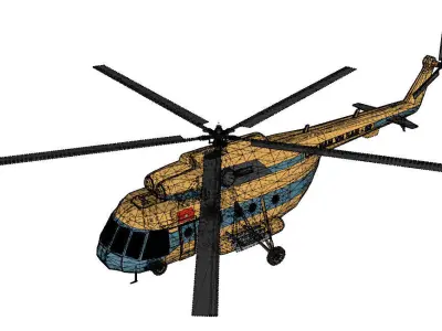 Vietnam Mil Mi-171 Helicopter 3D Model Low-poly 3D model