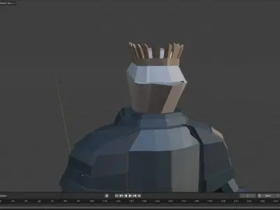 Knight Statue Low-poly 3D model