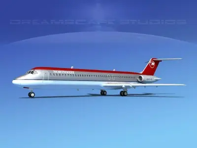 Douglas DC-9-40 Northwest Airlines 3D model