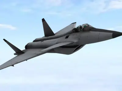 Fighter Jet Flying In Sky Plane V03 Low Poly 3D Model Low-poly 3D model