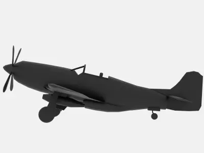 North American P- 51 Mustang WW2 Low-poly 3D model