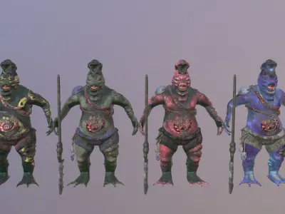 Frogbire Monster Low-poly 3D model