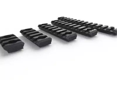 Gun Rail Set 02 Low-poly 3D model