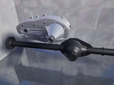 Solid Axle Differential and Transfer Case Low-poly 3D model