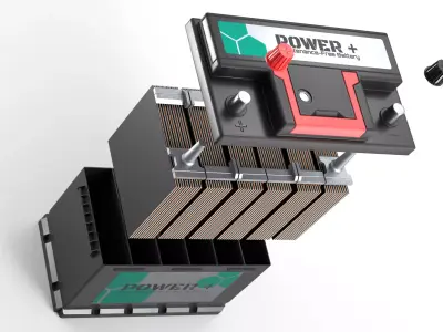 Lead Acid Car Battery Low-poly 3D model