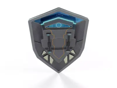 Sci-Fi Combat Shield - PBR Game Ready Low-poly 3D model