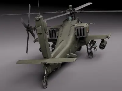AH-64A Apache Helicopter 3D model