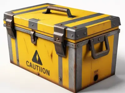 Dented Steel Ammo Box 3D model