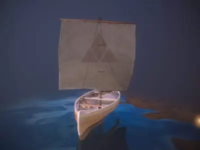 Knarr - Medieval Sailboat Low-poly 3D model Low-poly 3D model