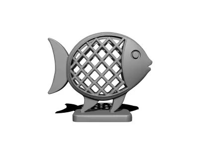 Ornamental fish loofah holder - kitchen decor 3D print model